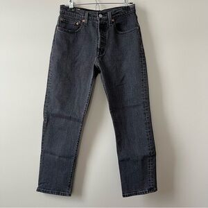 Levi's 501 Cropped Black Straight Leg Women's Jeans